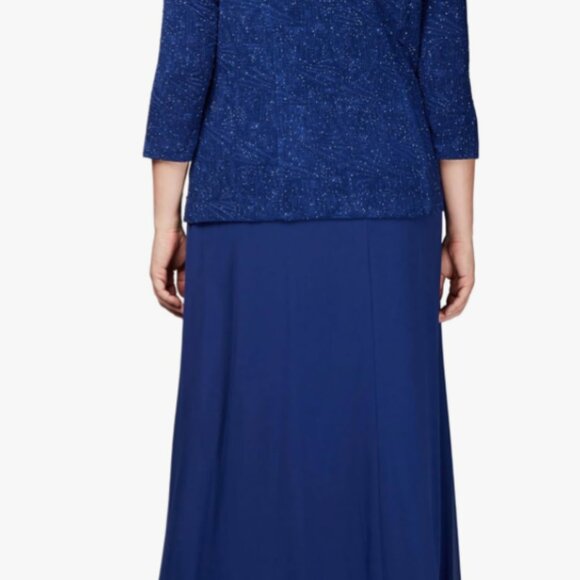 Alex Evenings Women's Gown and Mandarin Jacket - Picture 2 of 6